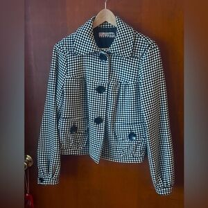 Zara TRF wool blend houndstooth jacket - small